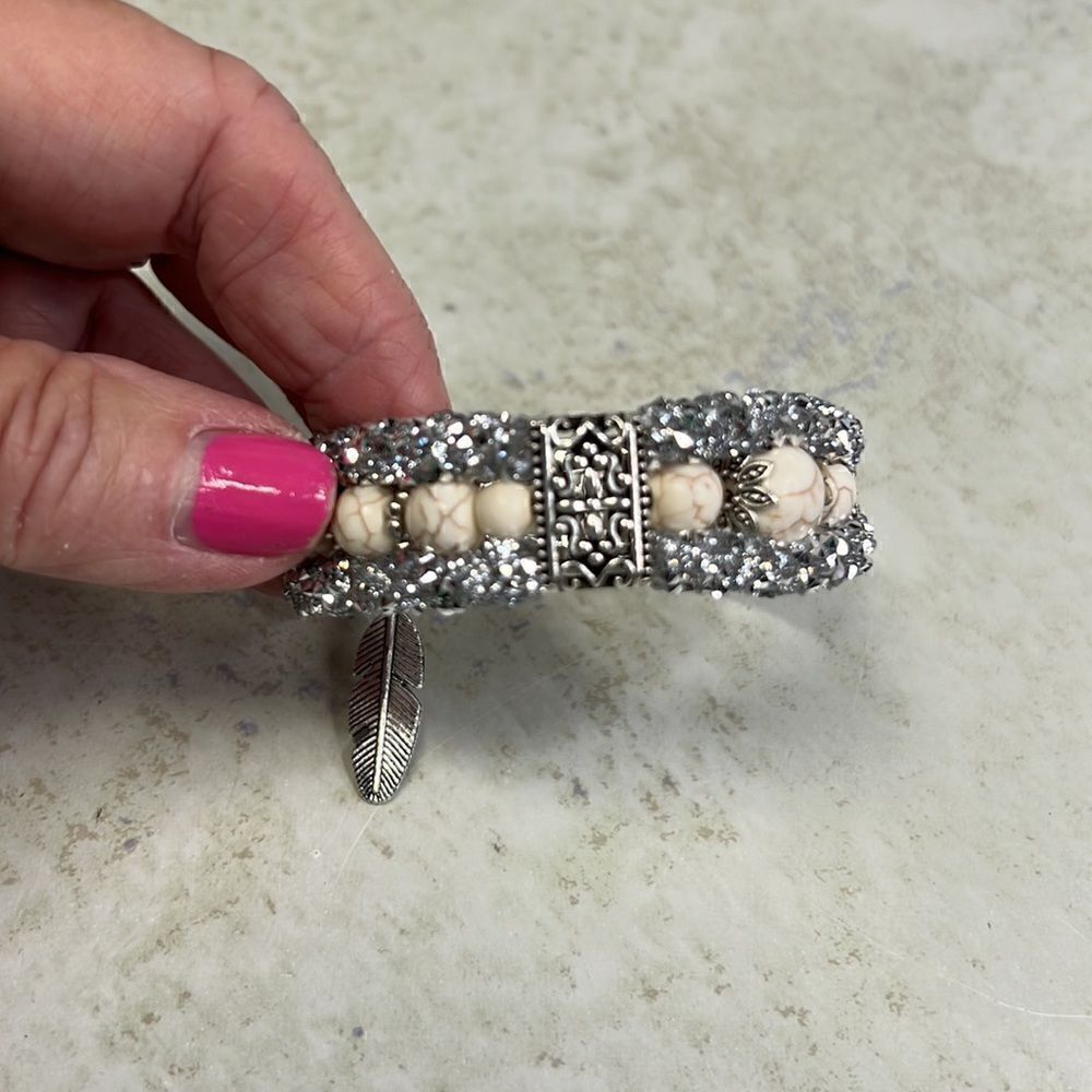 Boho Bling Bracelet Vintage Style Silver Tone NWT